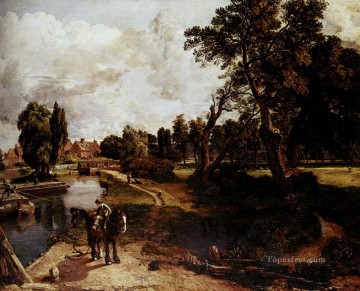 Flatford Mill paisaje romántico arroyo John Constable Pinturas al óleo